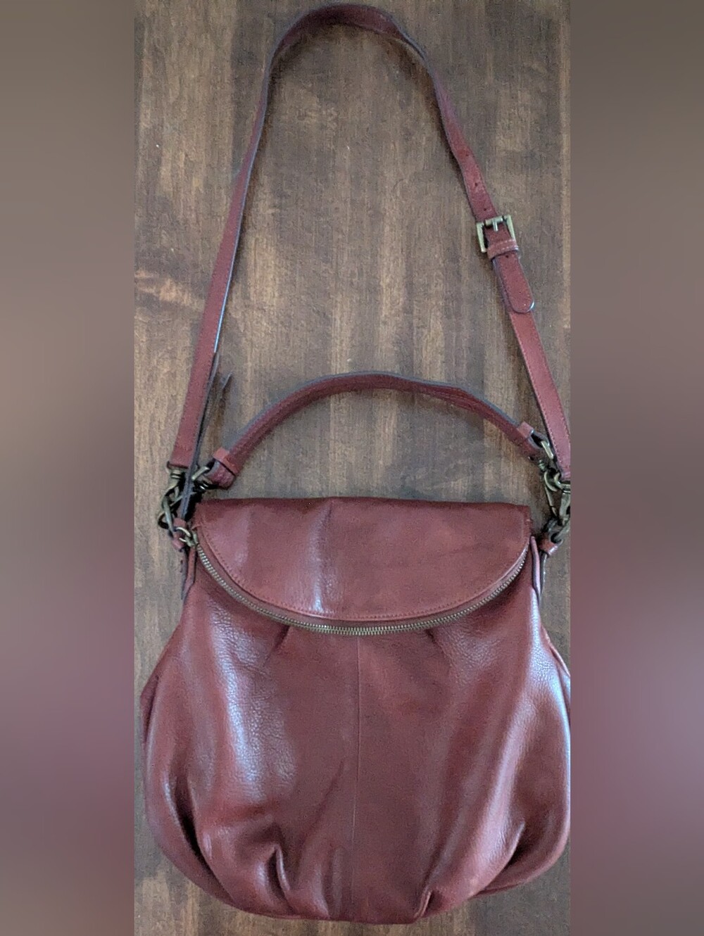 Margot Natalie Slouchy Leather Hobo Crossbody Or Shoulder Bag